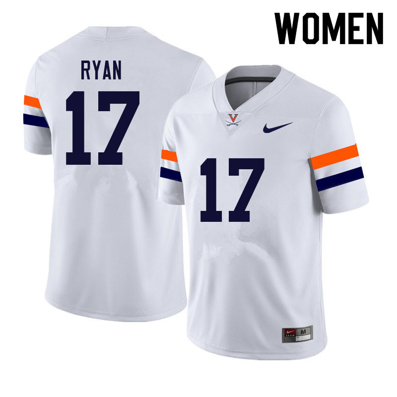 Women #17 Aidan Ryan Virginia Cavaliers College Football Jerseys Sale-White